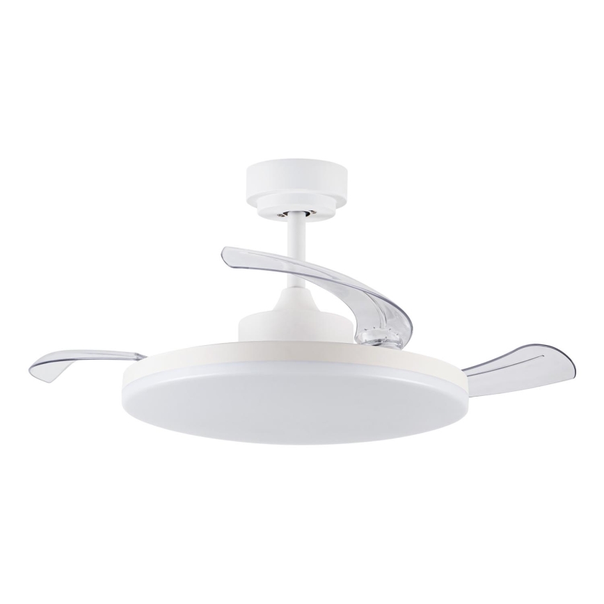 FANAWAY 21612949 - LED-Dimmbarer Deckenventilator STROLL LED/30W/230V 2700/3500/5000K Ø 106 cm Weiß/Klar + Fernbedienung