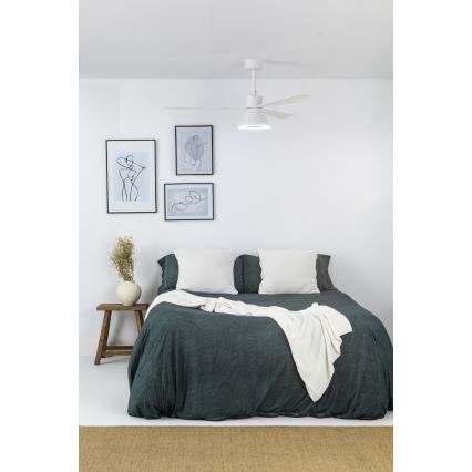 FARO 33760WT-22 - LED Dimmbare Deckenventilator AMELIA L CONE LED/20W/230V 2700/3500/5000K Weiß Ø 132 cm Wi-Fi Tuya + Fernbedienung