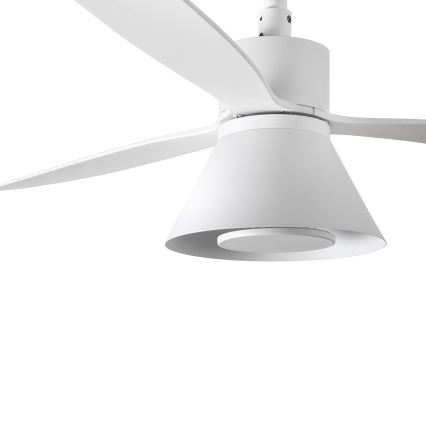 FARO 33760WT-22 - LED Dimmbare Deckenventilator AMELIA L CONE LED/20W/230V 2700/3500/5000K Weiß Ø 132 cm Wi-Fi Tuya + Fernbedienung
