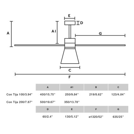 FARO 33760WT-22 - LED Dimmbare Deckenventilator AMELIA L CONE LED/20W/230V 2700/3500/5000K Weiß Ø 132 cm Wi-Fi Tuya + Fernbedienung