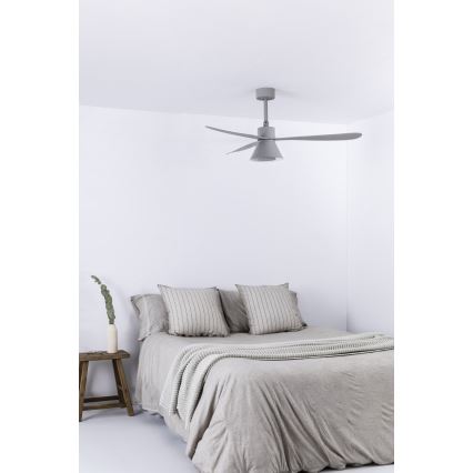 FARO 33762WT-24 - LED Dimmbare Deckenventilator AMELIA L CONE LED/20W/230V 2700/3500/5000K grau (Durchmesser 132 cm) Wi-Fi Tuya + Fernbedienung