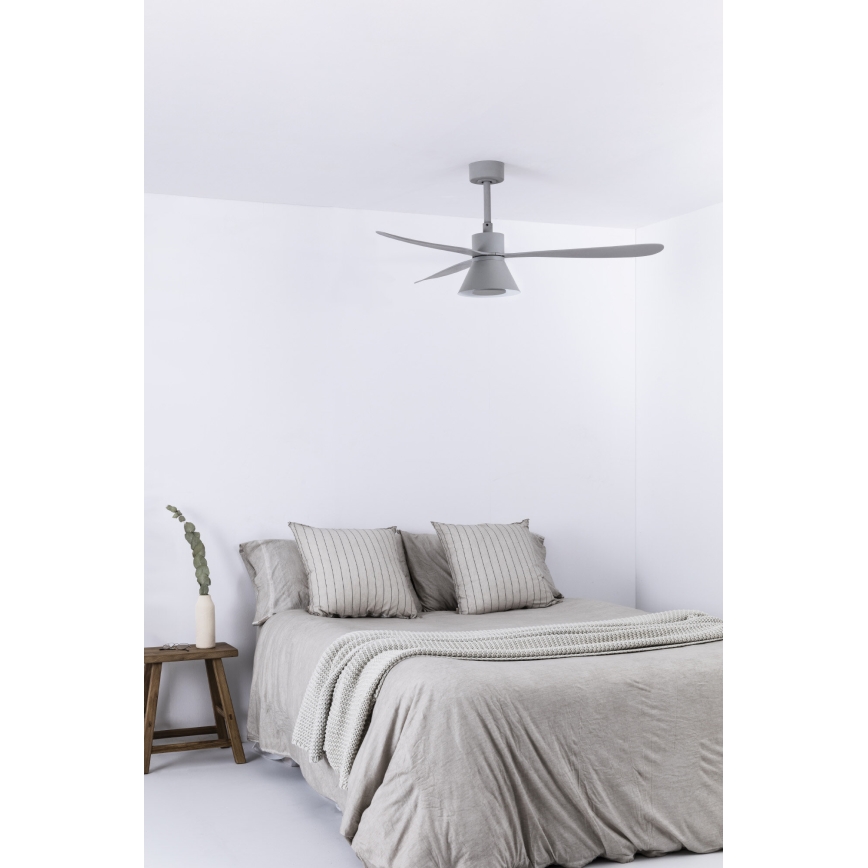 FARO 33762WT-24 - LED Dimmbare Deckenventilator AMELIA L CONE LED/20W/230V 2700/3500/5000K grau (Durchmesser 132 cm) Wi-Fi Tuya + Fernbedienung