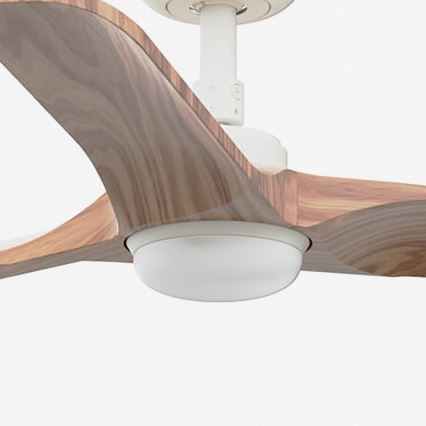 FARO 33805WT-1TW - LED dimmbarer Deckenventilator HEYWOOD S LED/10W/230V 2700/4000/6000K Holz/Weiß Ø 90 cm Wi-Fi Tuya + Fernbedienung