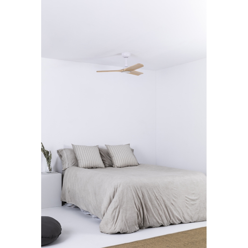 FARO 33805WT - Deckenventilator HEYWOOD S Holz/Weiß Ø 90 cm Wi-Fi Tuya + Fernbedienung