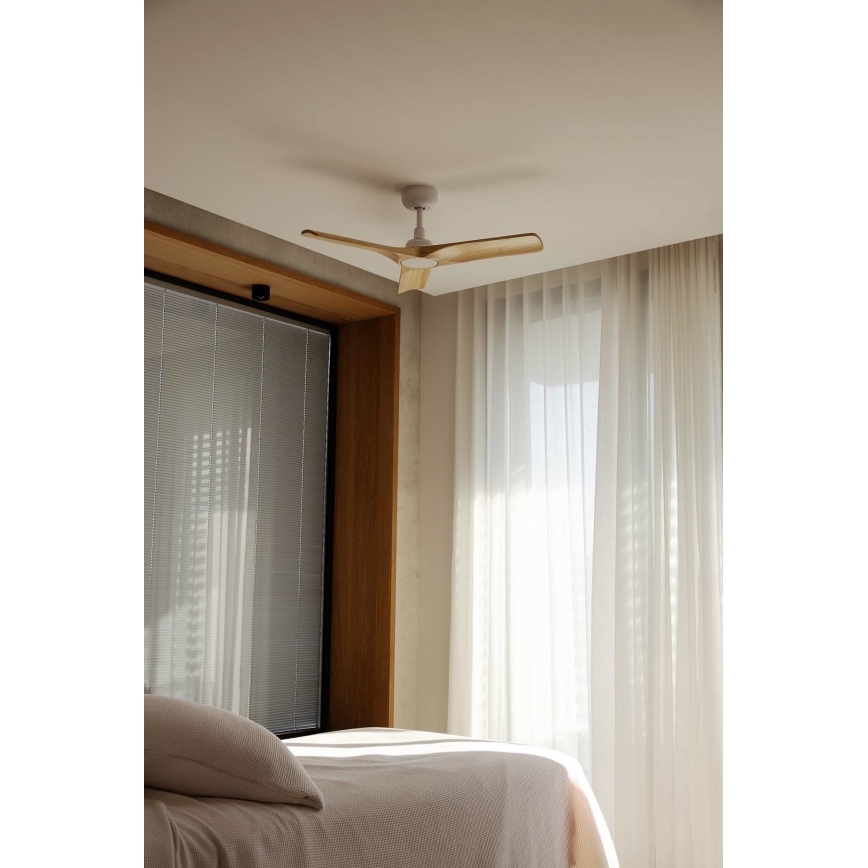 FARO 33805WT - Deckenventilator HEYWOOD S Holz/Weiß Ø 90 cm Wi-Fi Tuya + Fernbedienung