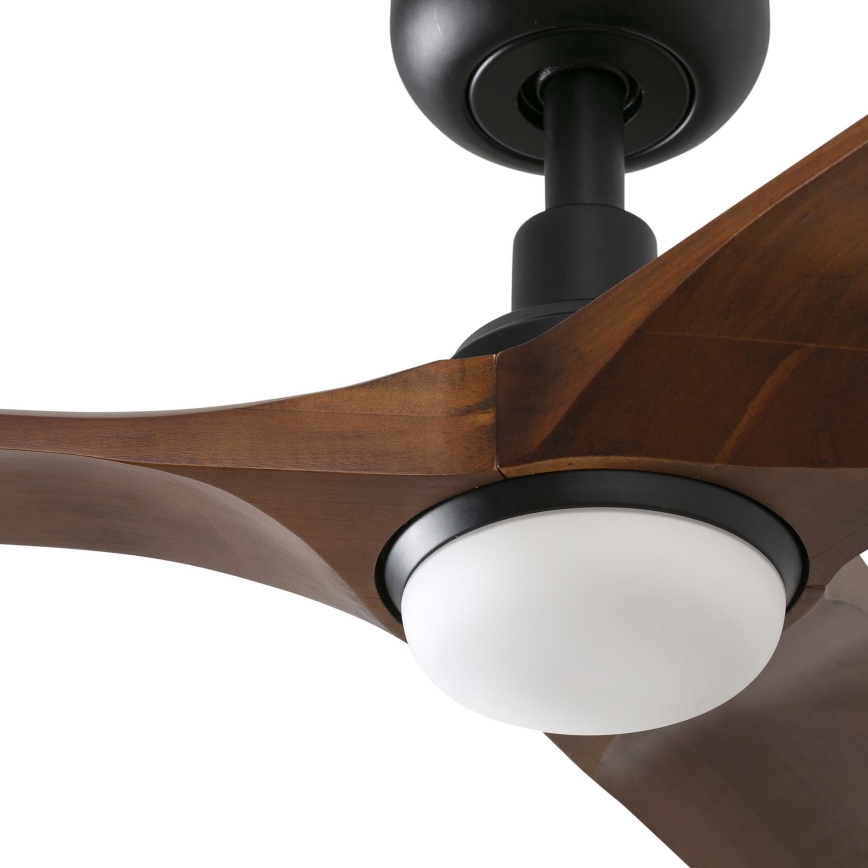 FARO 33806WT-1TW - LED dimmbarer Deckenventilator HEYWOOD S LED/10W/230V 2700/4000/6000K Holz/Schwarz Ø 90 cm Wi-Fi Tuya + Fernbedienung