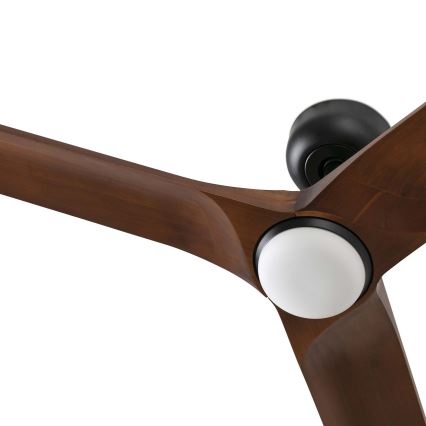 FARO 33806WT-1TW - LED dimmbarer Deckenventilator HEYWOOD S LED/10W/230V 2700/4000/6000K Holz/Schwarz Ø 90 cm Wi-Fi Tuya + Fernbedienung