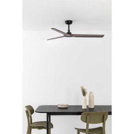 FARO 33809WT - Deckenventilator HEYWOOD L Holz/Schwarz Ø 132 cm Wi-Fi Tuya + Fernbedienung