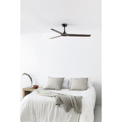 FARO 33809WT - Deckenventilator HEYWOOD L Holz/Schwarz Ø 132 cm Wi-Fi Tuya + Fernbedienung