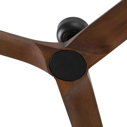 FARO 33809WT - Deckenventilator HEYWOOD L Holz/Schwarz Ø 132 cm Wi-Fi Tuya + Fernbedienung