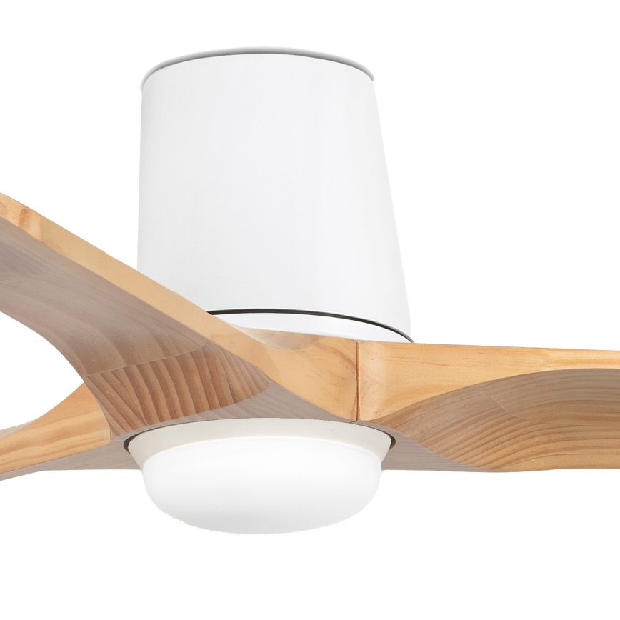 FARO 33836-1TW - LED dimmbarer Deckenventilator HEYWOOD TUB S LED/10W/230V 2700/4000/6000K Kiefer/Weiß Ø 90 cm + Fernbedienung