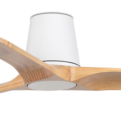 FARO 33836 - Deckenventilator HEYWOOD TUB Kiefer/Weiß Ø 90 cm + Fernbedienung