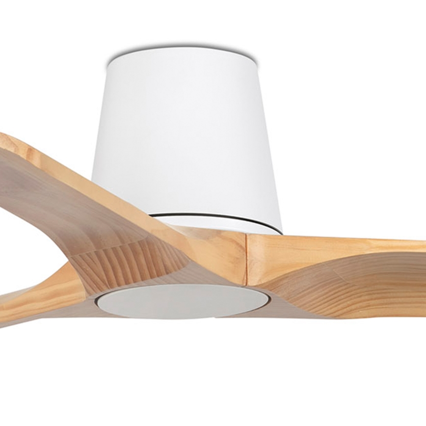 FARO 33836 - Deckenventilator HEYWOOD TUB Kiefer/Weiß Ø 90 cm + Fernbedienung