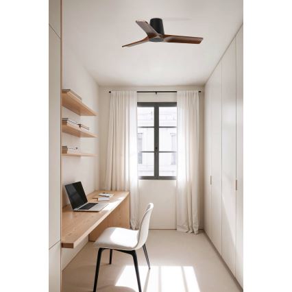 FARO 33837 - Deckenventilator HEYWOOD TUB Kiefer/Schwarz Ø 90 cm mit Fernbedienung