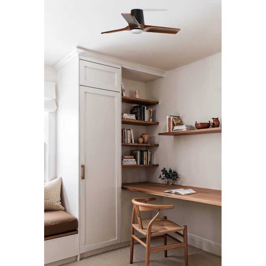 FARO 33837WT-1TW - LED dimmbarer Deckenventilator HEYWOOD TUB S LED/10W/230V 2700/4000/6000K Kiefer/Weiß Ø 90 cm Wi-Fi Tuya + Fernbedienung