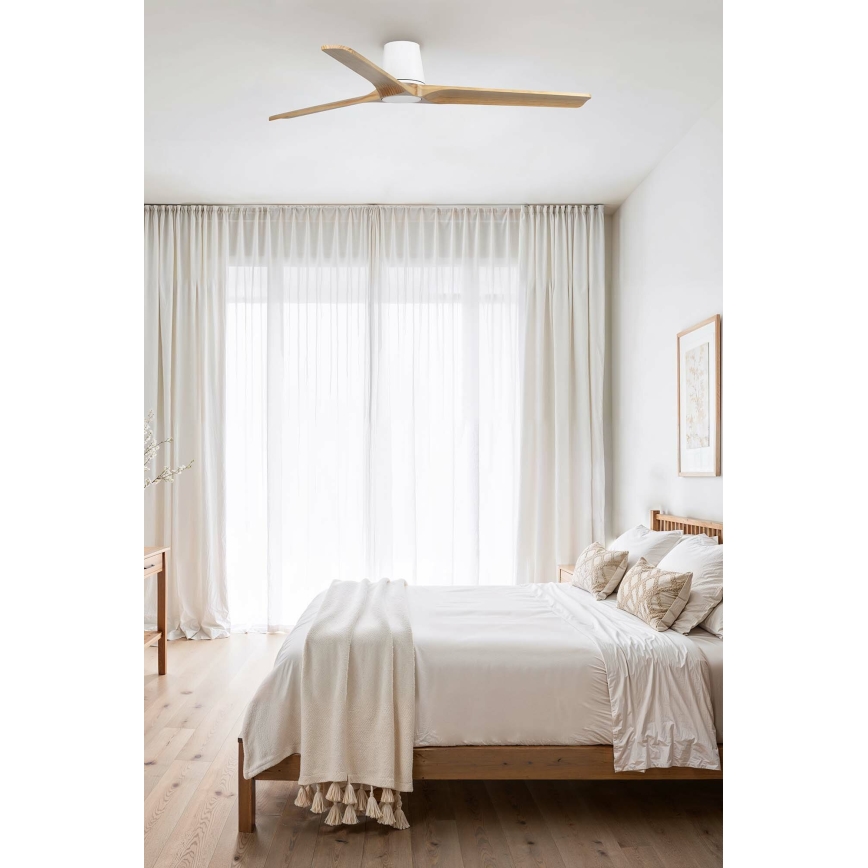 FARO 33838 - Deckenventilator HEYWOOD TUB L Kiefer/Weiß Ø 132 cm + Fernbedienung