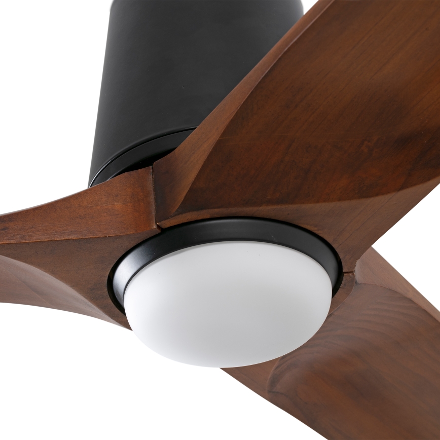 FARO 33839-1TW - LED dimmbarer Deckenventilator HEYWOOD TUB L LED/10W/230V 2700/4000/6000K Kiefer/Schwarz Ø 132 cm + Fernbedienung