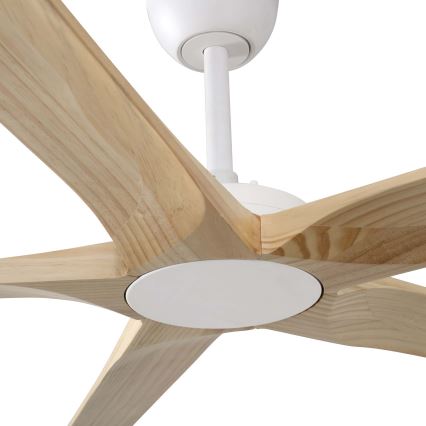FARO 34191WT - Deckenventilator BIGWOOD XL Kiefer/Weiß Ø 200 cm Wi-Fi Tuya + Fernbedienung