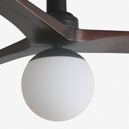 FARO 34278WT-11L - Deckenventilator KLIM S 1xE27/15W/230V Nussbaum/Schwarz Ø 92,5 cm Wi-Fi Tuya + Fernbedienung