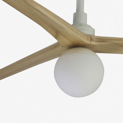 FARO 34279WT-11L - Deckenventilator KLIM L 1xE27/15W/230V Eiche/Weiß Ø 150 cm Wi-Fi Tuya + Fernbedienung