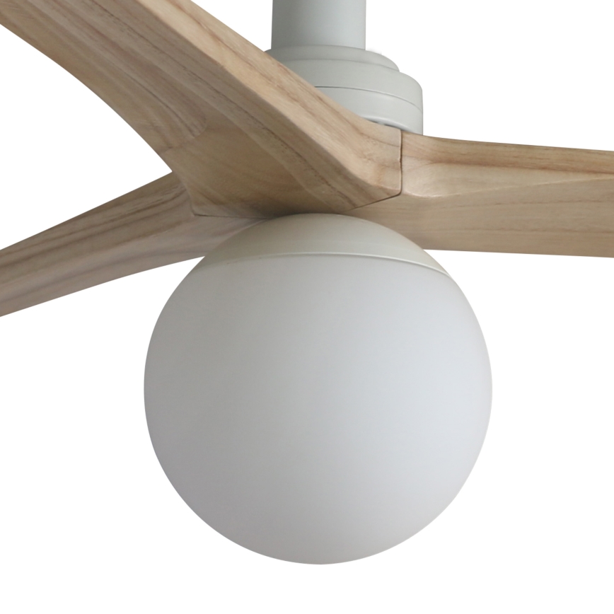 FARO 34281WT-11L - Deckenventilator KLIM S 1xE27/15W/230V Kiefer/Weiß Ø 92,5 cm Wi-Fi Tuya + Fernbedienung
