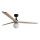 FARO 34282WT-11L - Deckenventilator KLIM L 1xE27/15W/230V Kiefer/Schwarz Ø 150 cm Wi-Fi Tuya + Fernbedienung