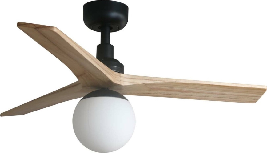 FARO 34284WT-11L - Deckenventilator KLIM S 1xE27/15W/230V Kiefer/Schwarz Ø 92,5 cm Wi-Fi Tuya + Fernbedienung