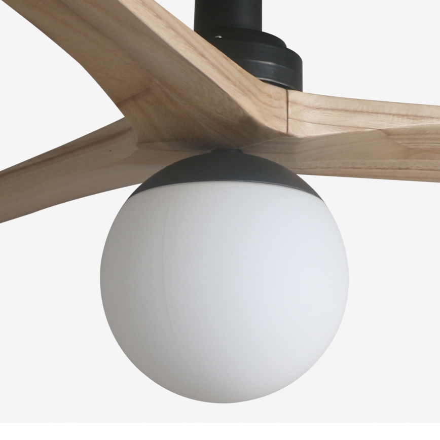 FARO 34284WT-11L - Deckenventilator KLIM S 1xE27/15W/230V Kiefer/Schwarz Ø 92,5 cm Wi-Fi Tuya + Fernbedienung
