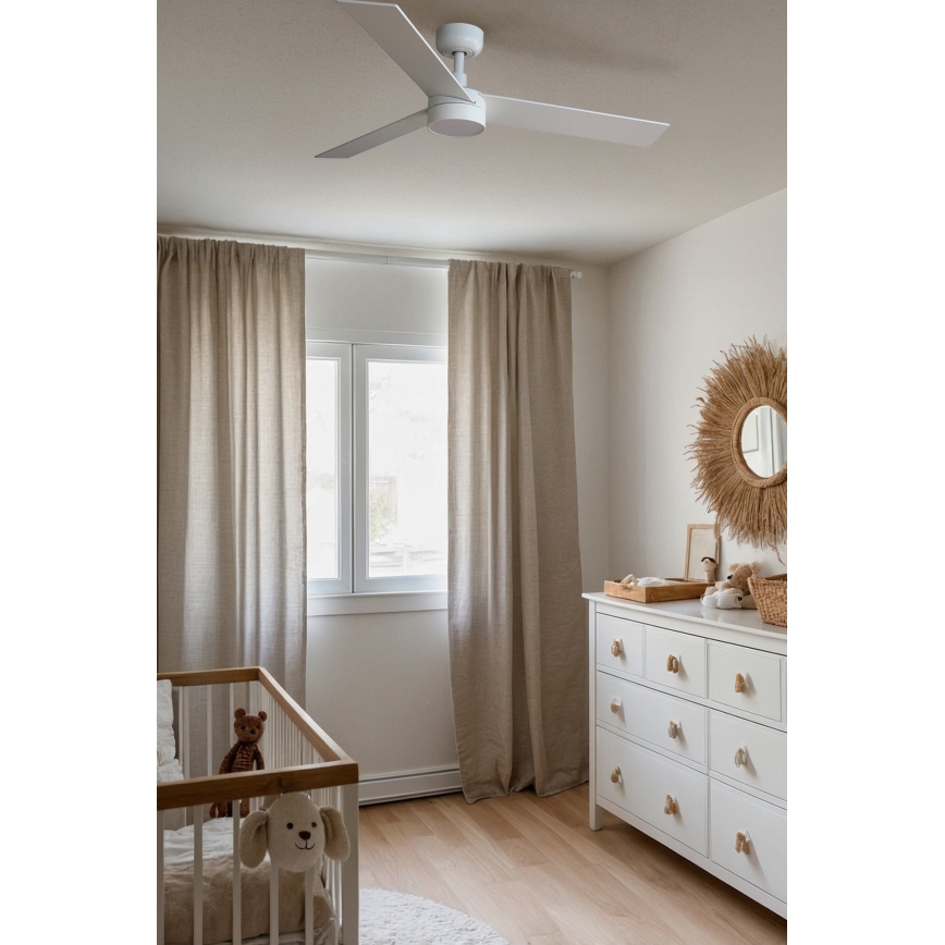 FARO 34295-1TW - Dimmbarer LED-Deckenventilator RUDDER S LED/18W/230V 2700/4000/6500K d 106 cm weiß + Fernbedienung