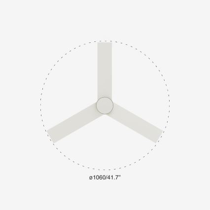 FARO 34295-1TW - Dimmbarer LED-Deckenventilator RUDDER S LED/18W/230V 2700/4000/6500K d 106 cm weiß + Fernbedienung