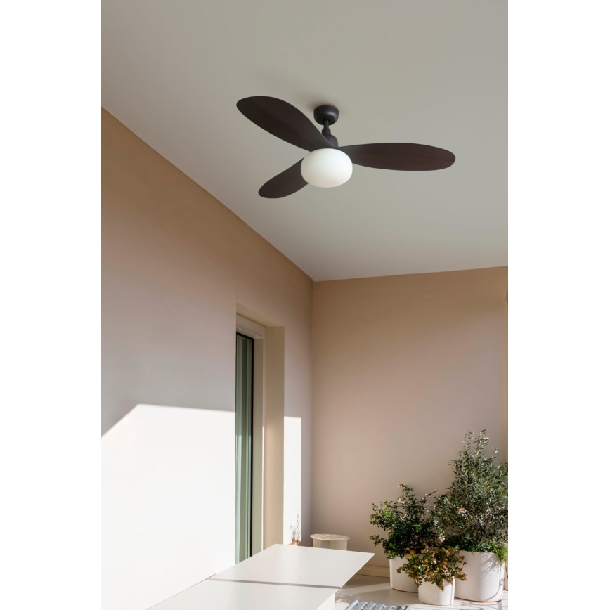FARO 34301-11L - Deckenventilator PALMA 1xE27/15W/230V braun Ø 129 cm IP44 + Fernbedienung