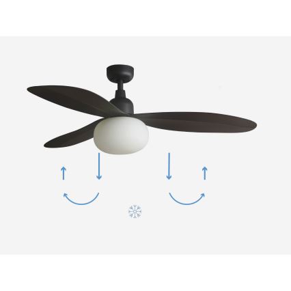 FARO 34301-11L - Deckenventilator PALMA 1xE27/15W/230V braun Ø 129 cm IP44 + Fernbedienung