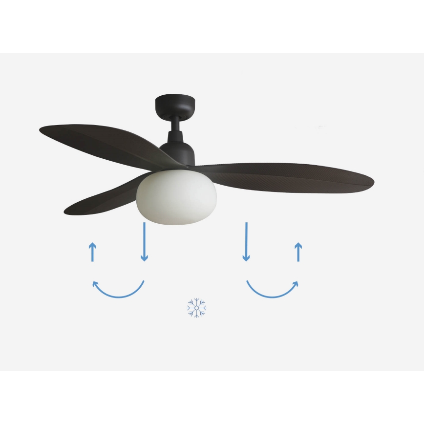 FARO 34301-11L - Deckenventilator PALMA 1xE27/15W/230V braun Ø 129 cm IP44 + Fernbedienung
