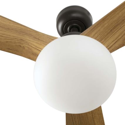 FARO 34360WT-11L - Deckenventilator OUTWOOD L 1xE27/15W/230V braun/schwarz Ø 150 cm Wi-Fi Tuya IP44 + Fernbedienung