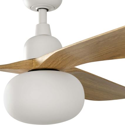 FARO 34361WT-11L - Deckenventilator OUTWOOD L 1xE27/15W/230V braun/weiß Durchmesser 150 cm Wi-Fi Tuya IP44 + Fernbedienung