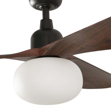 FARO 34362WT-11L - Deckenventilator OUTWOOD L 1xE27/15W/230V braun/schwarz Ø 150 cm Wi-Fi Tuya IP44 + Fernbedienung