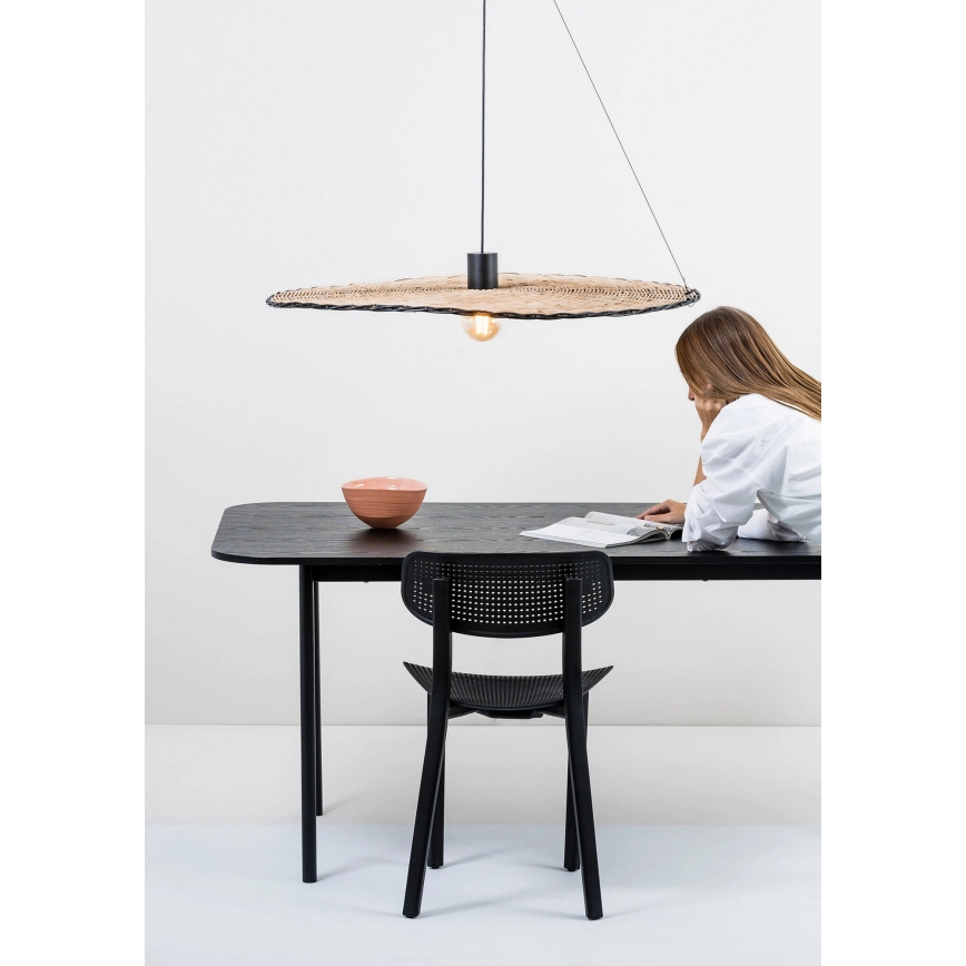FARO 68590-70 - Hängeleuchte COSTAS 1xE27/15W/230V d. 100 cm schwarz/Ratan