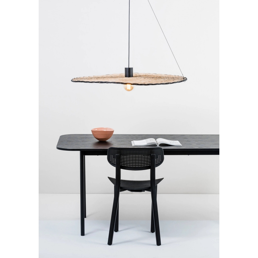 FARO 68590-70 - Hängeleuchte COSTAS 1xE27/15W/230V d. 100 cm schwarz/Ratan