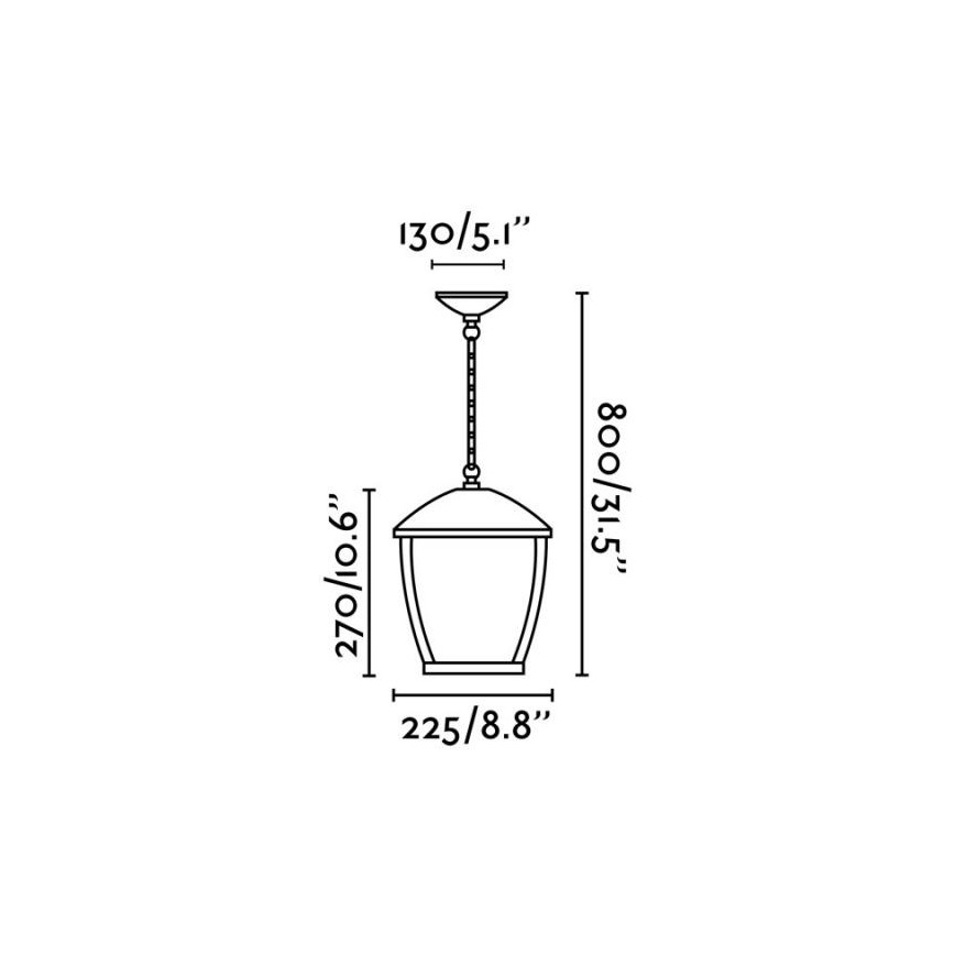 FARO 75002 - Außenkronleuchter an einer Kette WILMA 1xE27/100W/230V IP44