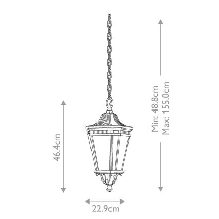 Feiss - Außenleuchte an Kette COTSWOLD LANE 2xE14/60W/230V IP23 Schwarz
