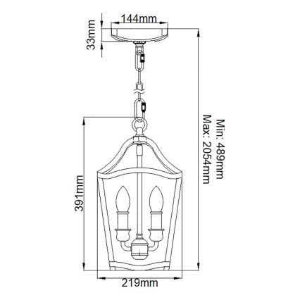 Feiss - Hängeleuchte an Kette YARMOUTH 3xE14/60W/230V