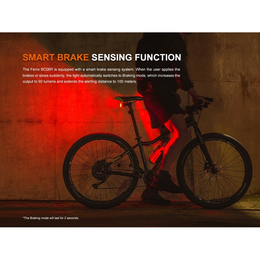 Fenix BC06R - Dimmbares, aufladbares LED-Fahrradlicht LED/USB IP66 90 lm 24,5 h 560 mAh