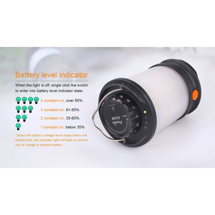 Fenix CL30R - Tragbare, aufladbare LED-Leuchte LED/USB/6xCR123A IPX7 650 lm 300 h 2600 mAh