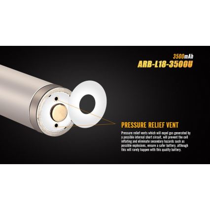 Fenix FE18650LI35USB - 1 Stück USB-Akku/3,6V 3500 mAh wiederaufladbar