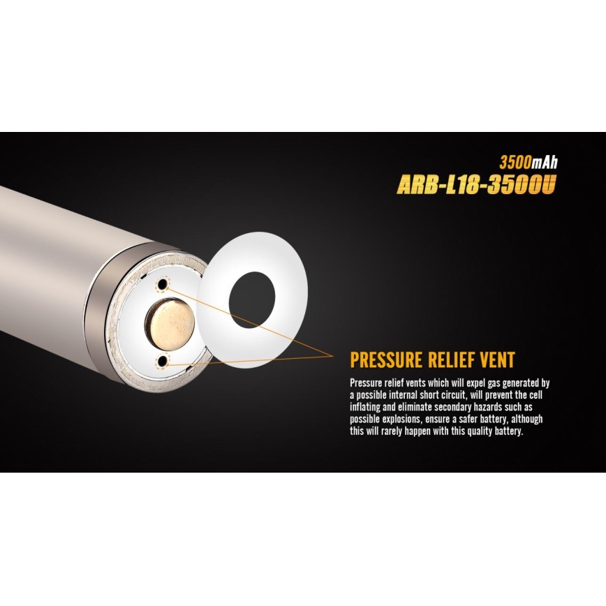 Fenix FE18650LI35USB - 1 Stück USB-Akku/3,6V 3500 mAh wiederaufladbar