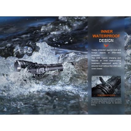 Fenix HT18R - Dimmbare, aufladbare LED-Taschenlampe LED/1x21700 IP68 2800 lm 42 h 5000 mAh