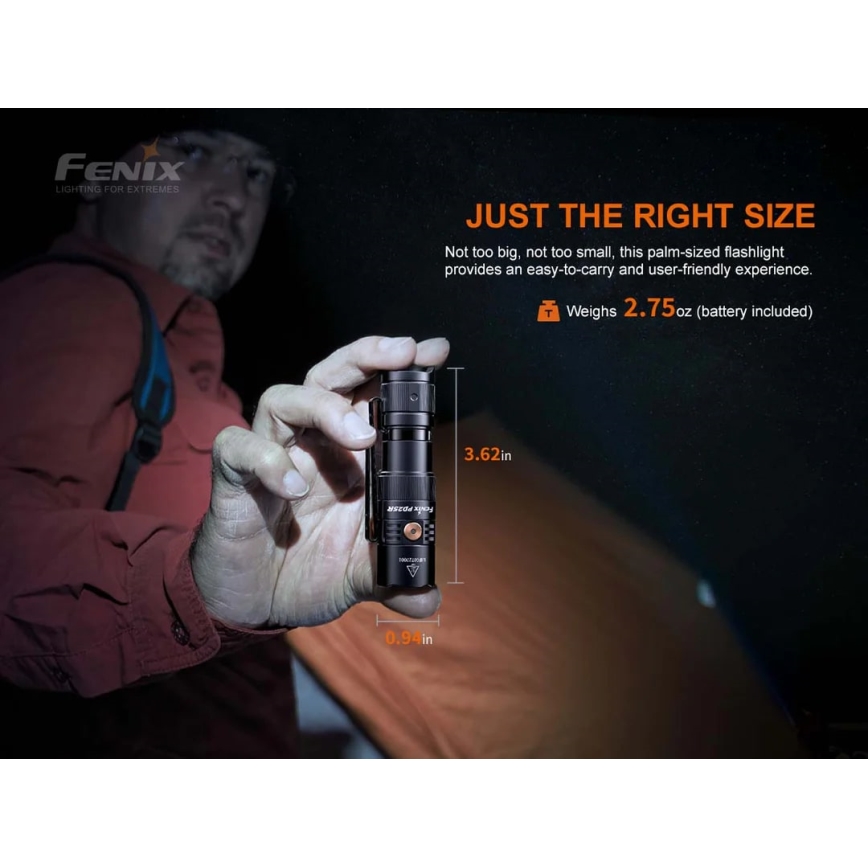 Fenix PD25R - Aufladbare LED-Taschenlampe LED/USB/1xCR123A IP68 800 lm 70 h 700 mAh