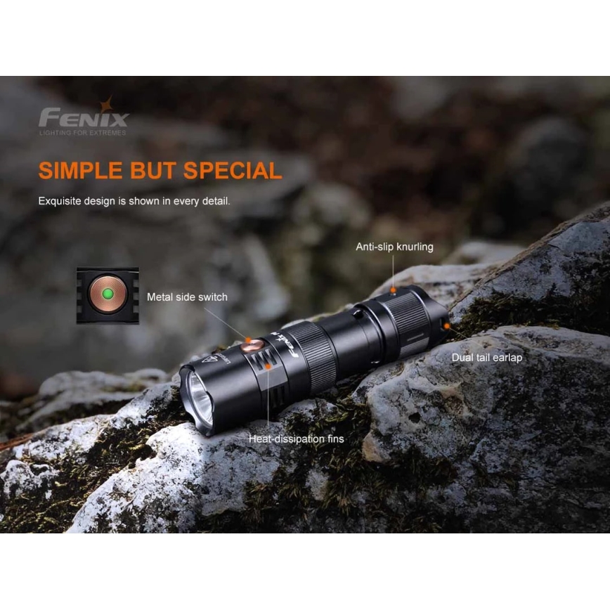 Fenix PD25R - Aufladbare LED-Taschenlampe LED/USB/1xCR123A IP68 800 lm 70 h 700 mAh