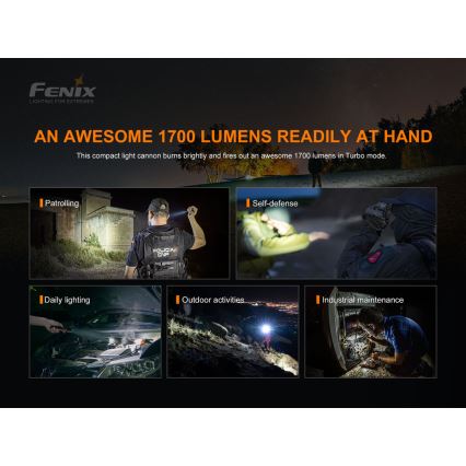 Fenix PD35V30 - Aufladbare LED-Taschenlampe LED/USB/2xCR123A IP68 1700 glänzend 230 h 2600 mAh