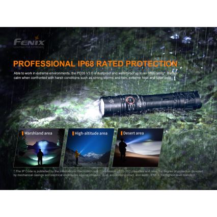 Fenix PD35V30 - LED Wiederaufladbare Taschenlampe LED/USB/2xCR123A IP68 1700 lm 230 h 2600 mAh